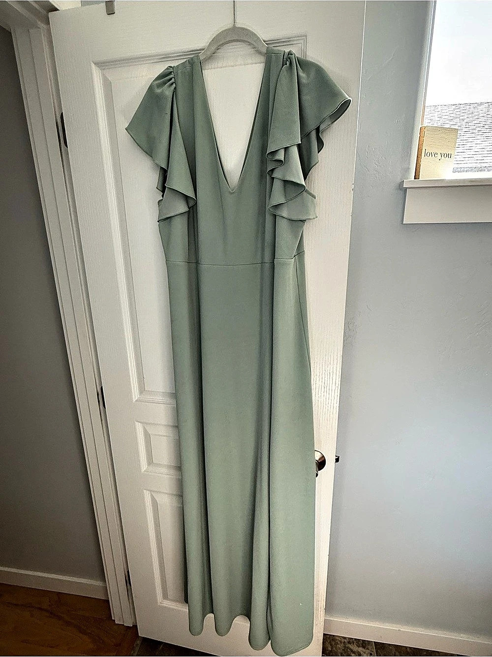 Birdy Grey Kenzie Dress Women's Maxi Ruffle Dress Green 3xL in Sage Green